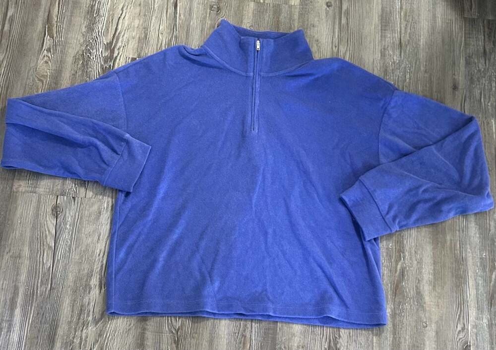 Peloton Women's Blue Quarter-Zip Fleece Pullover Size Large